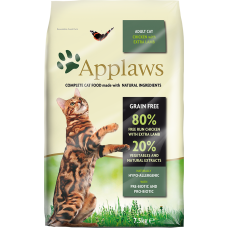 Applaws Adult Chicken with Extra Lamb - пълноценна храна с пилешко и агнешко месо, за котки над 12 месечна възраст 2 кг.